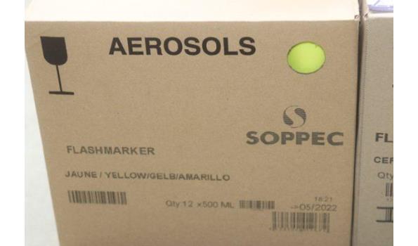 6 dozen à 12st aerosol fashmarkers/markingsprays SOPPEC, in div kleuren